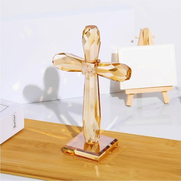 Champagne Crystal Standing Cross Figurine,Religious Gifts, Handmade

5014 - Picture 6 of 6